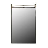 An Empire Style brass framed mirror, of rectangular form with Acorn finials, 52 x 88cm