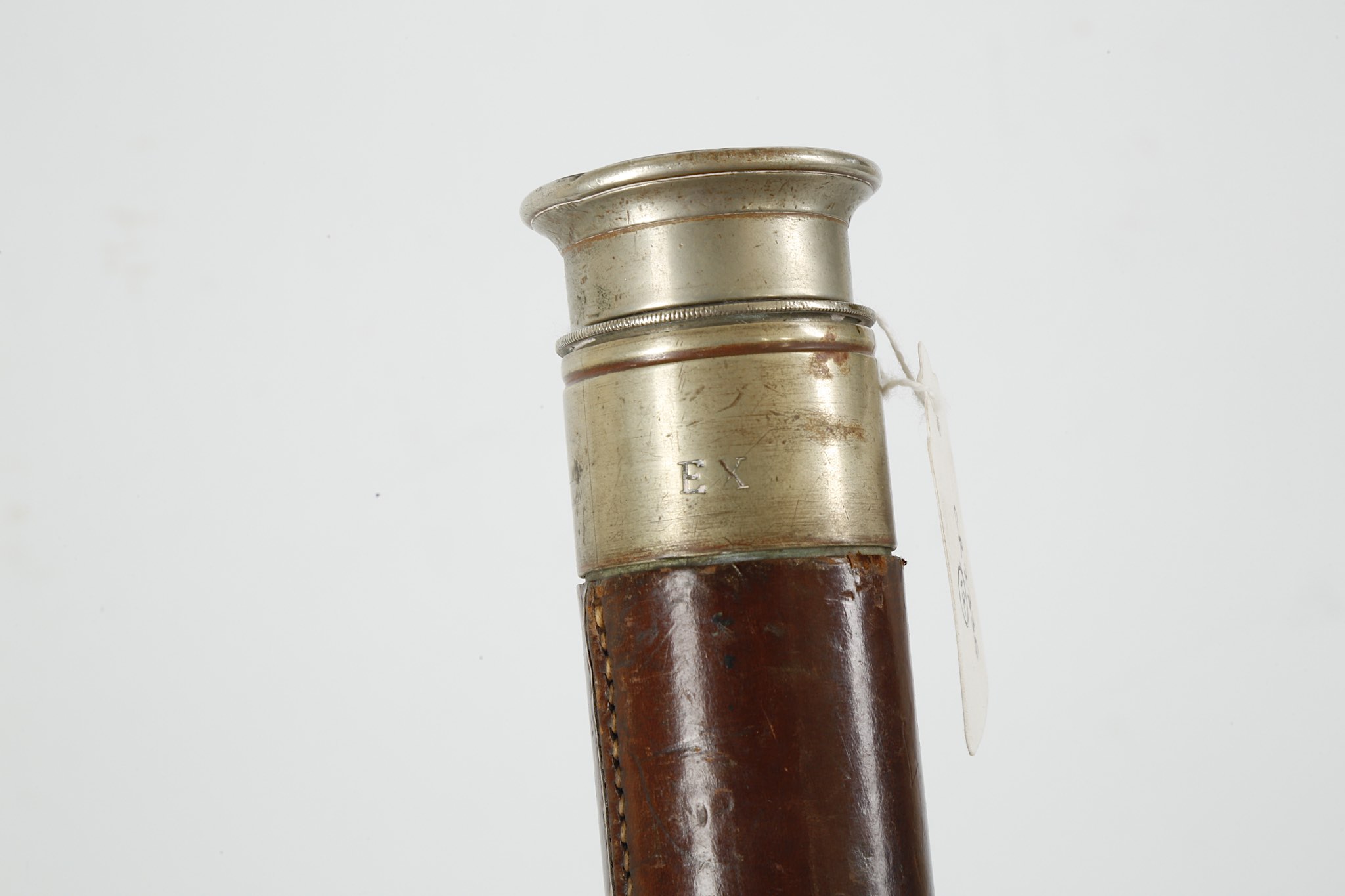 A brown leather-cased marine telescope (Mark I) - Image 2 of 4