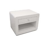 A GXM white lacquered bedside table