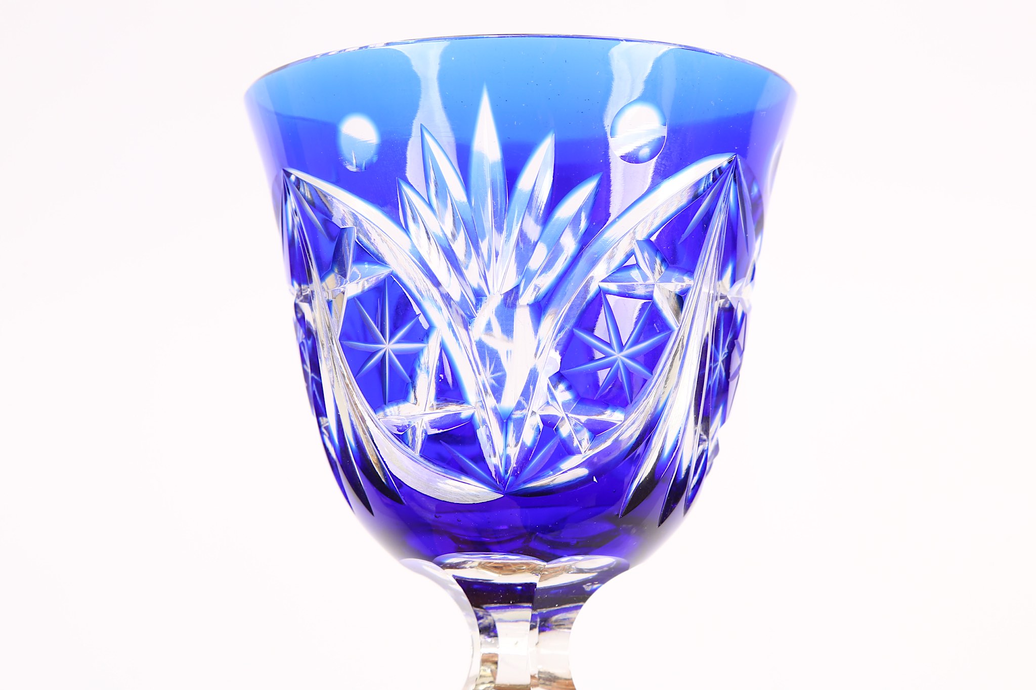 A set of ten Bohemian cut crystal wine goblets - Image 2 of 2