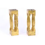 A pair of gilt bronze columns