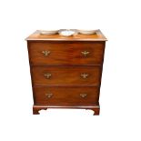A small George III style mahogany secretaire chest