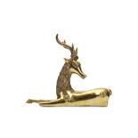 A Chinese bronze model of a deer
