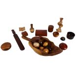 A collection of treen items