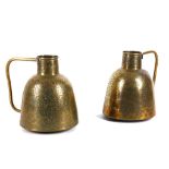 Two incised brass Damascus ware ewers