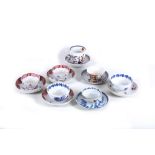 An interesting collection of Chinese export porcelain teabowls and saucers