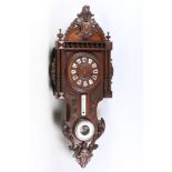A French walnut clock barometer