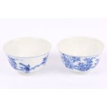 A pair of Chinese blue and white tea bowls