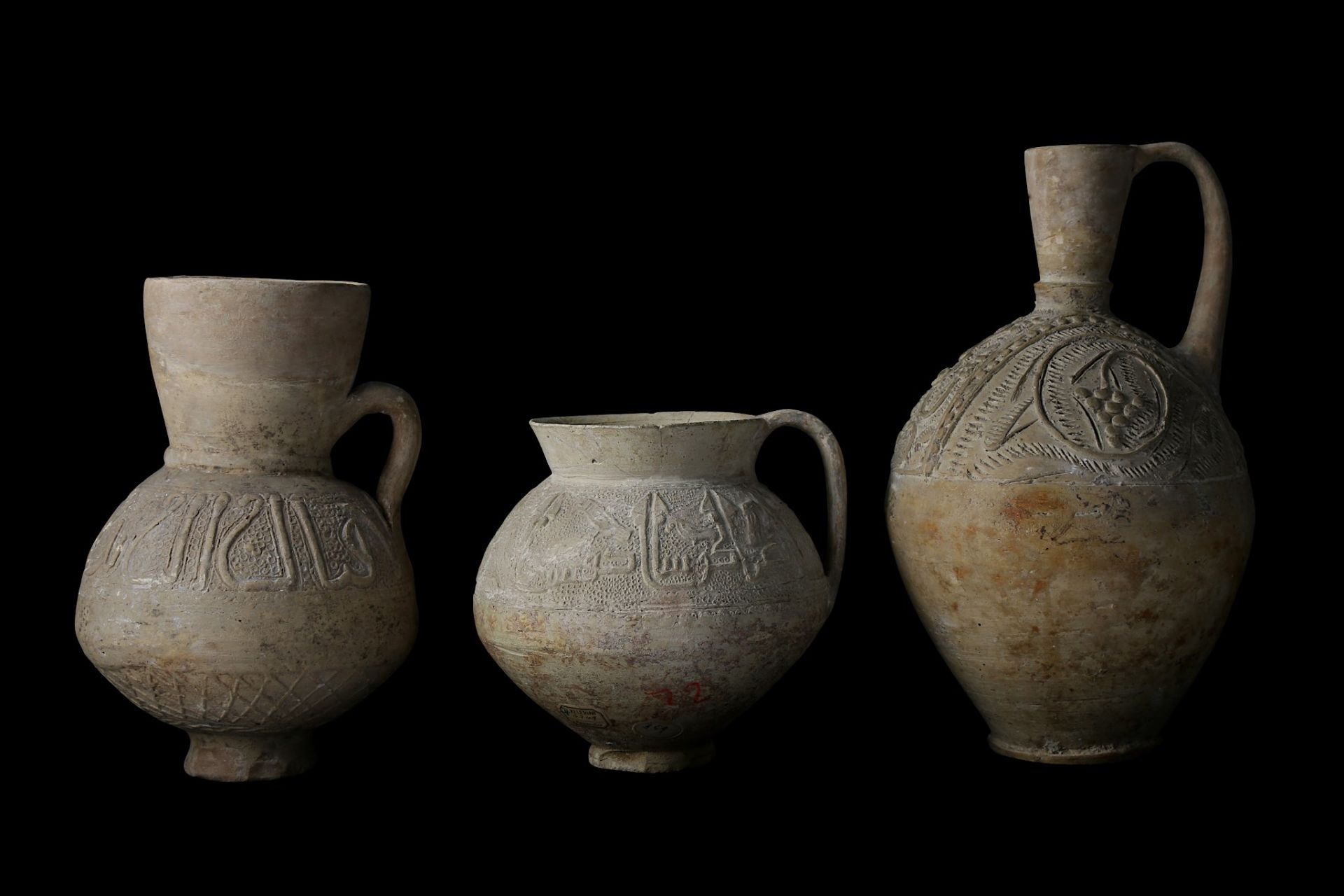 THREE UNGLAZED POTTERY WATER VESSELS  Possibly Syr