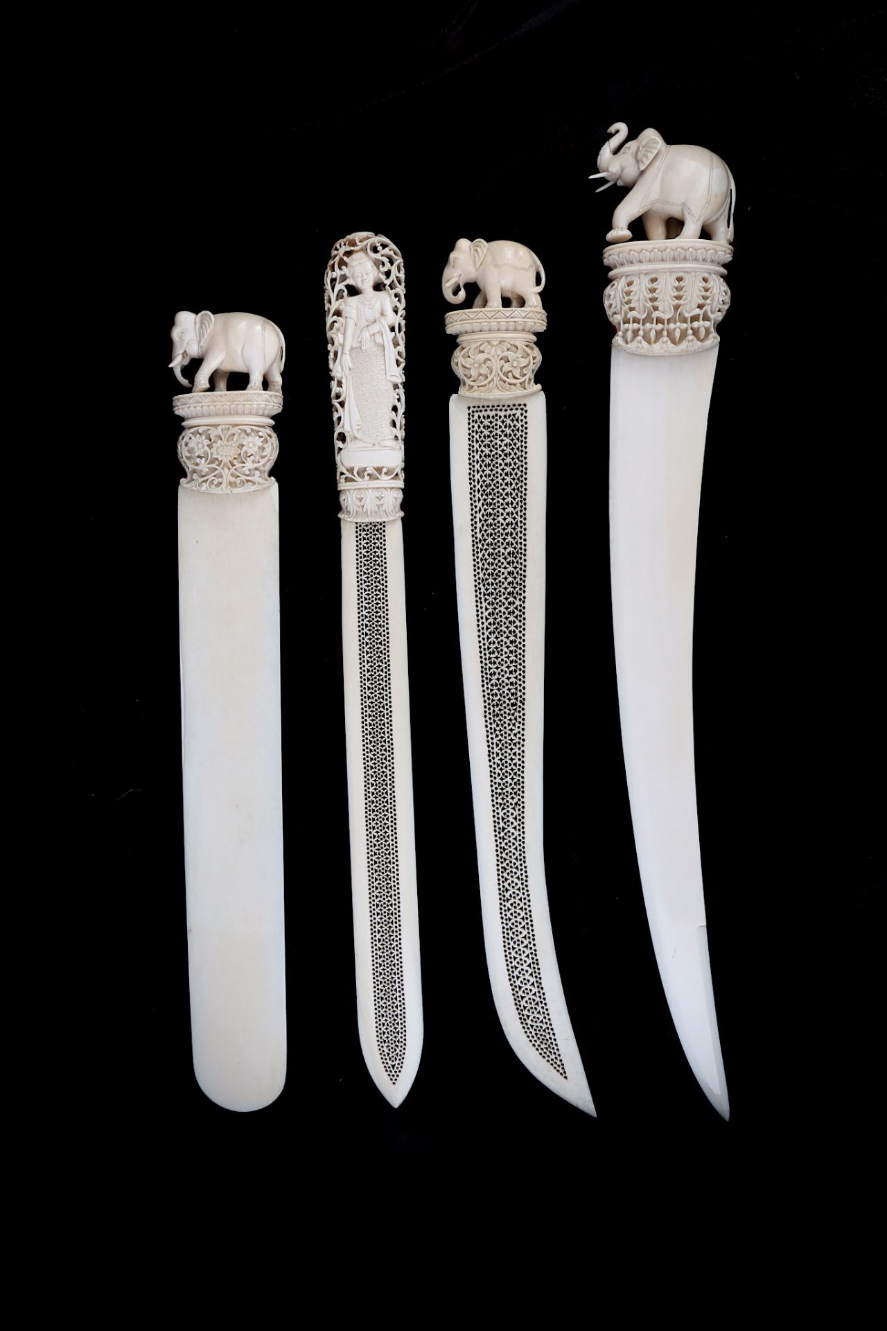 FOUR IVORY PAPER KNIVES India and Burma, 19th - 20 - Image 5 of 6