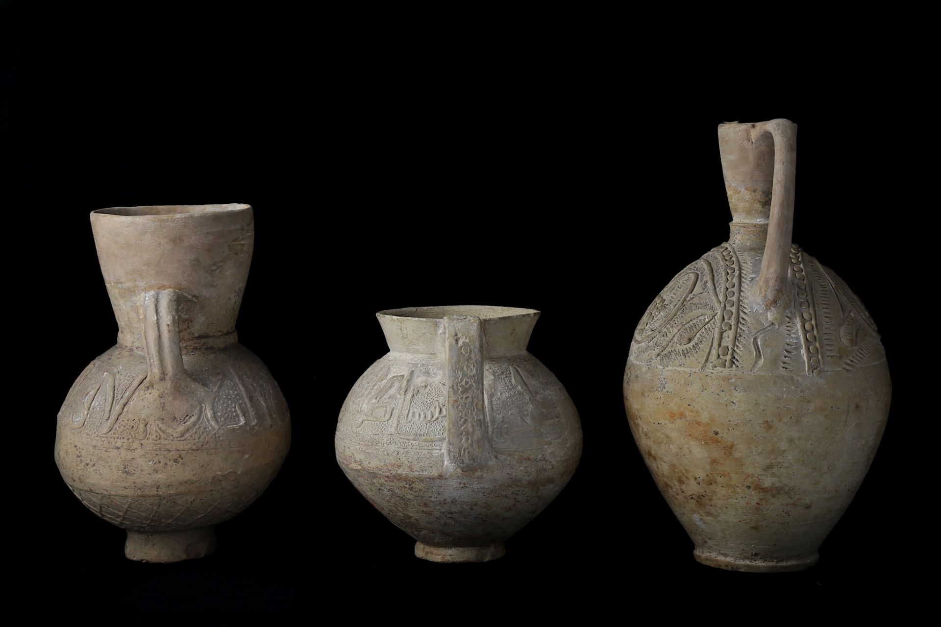 THREE UNGLAZED POTTERY WATER VESSELS  Possibly Syr - Image 7 of 7