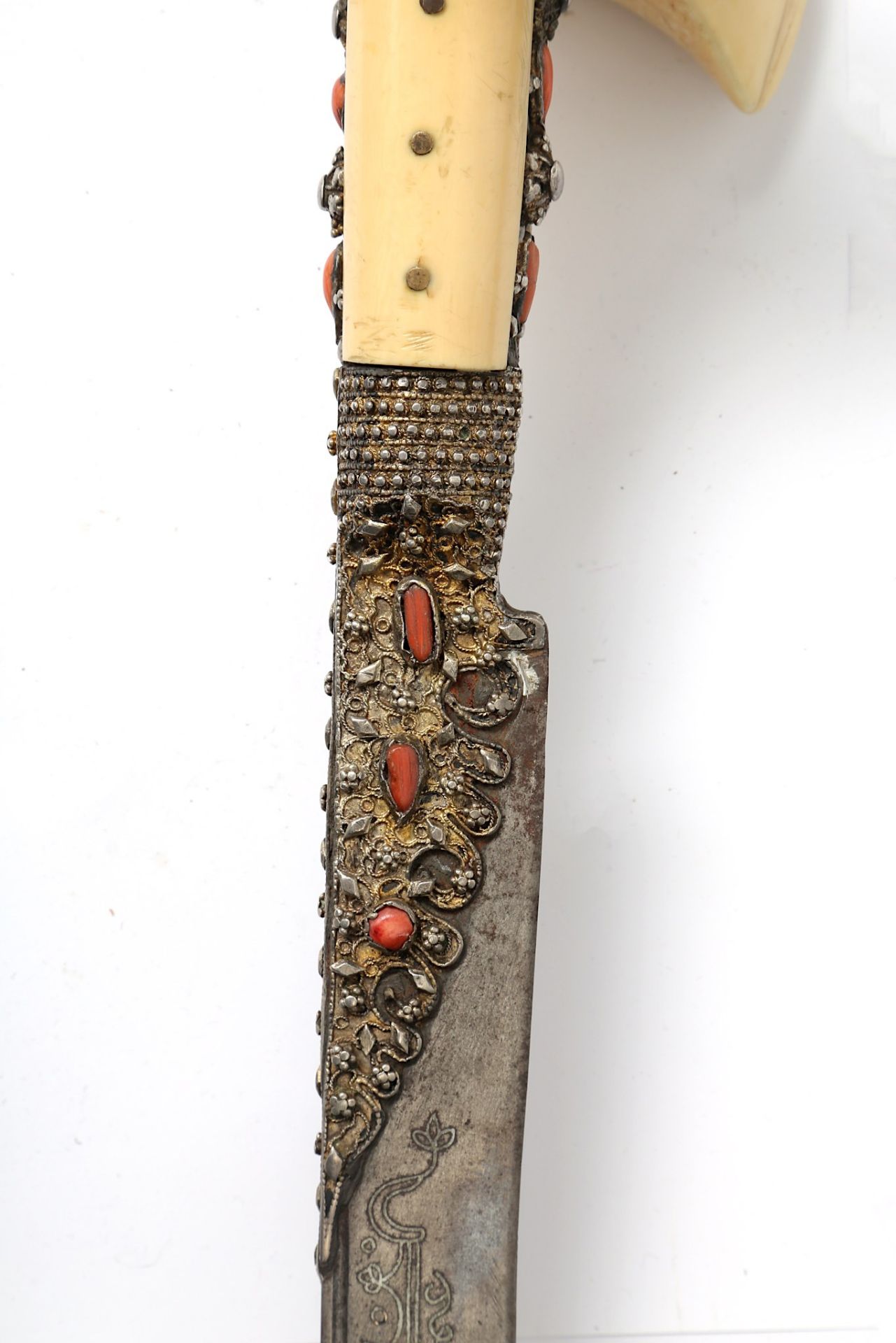 A LARGE-EARED WALRUS IVORY-HILTED YATAGHAN Ottoman - Image 6 of 9