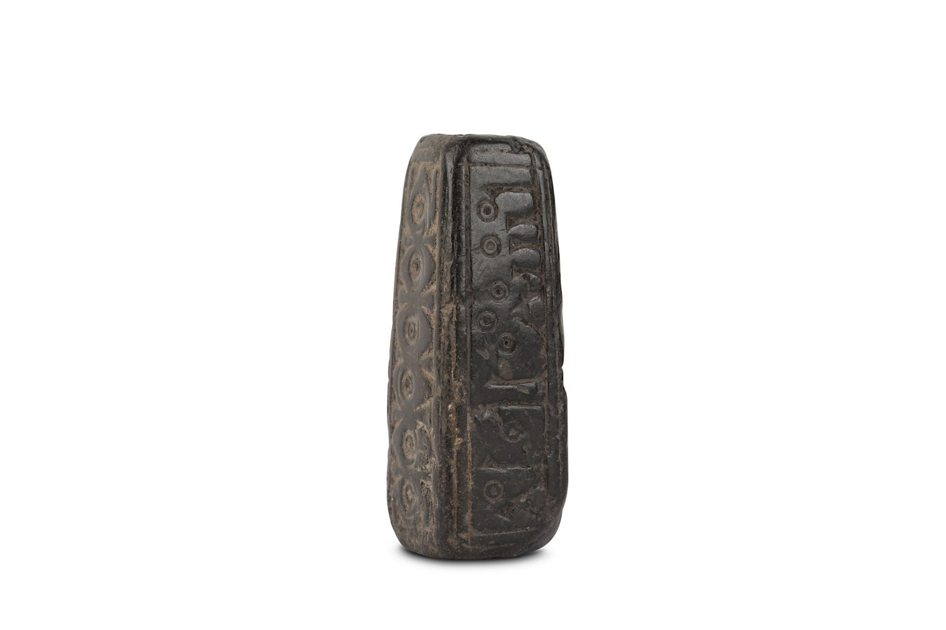 A GHAZNAVID GREY SCHIST KOHL FLASK  Afghanistan, possibly 11th - 12th century or later Of slightly