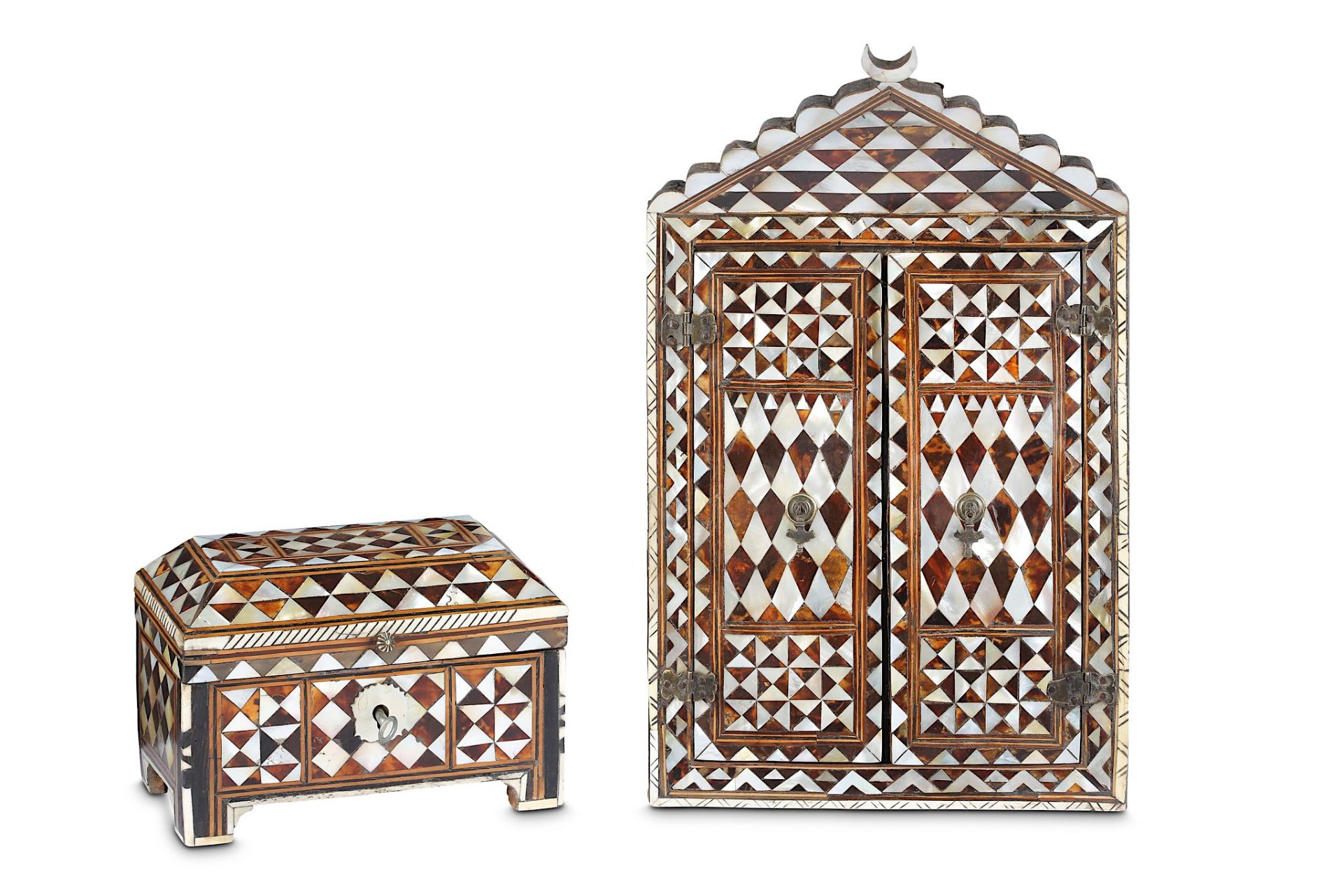 AN OTTOMAN MOTHER-OF-PEARL AND TORTOISE SHELL-INLA