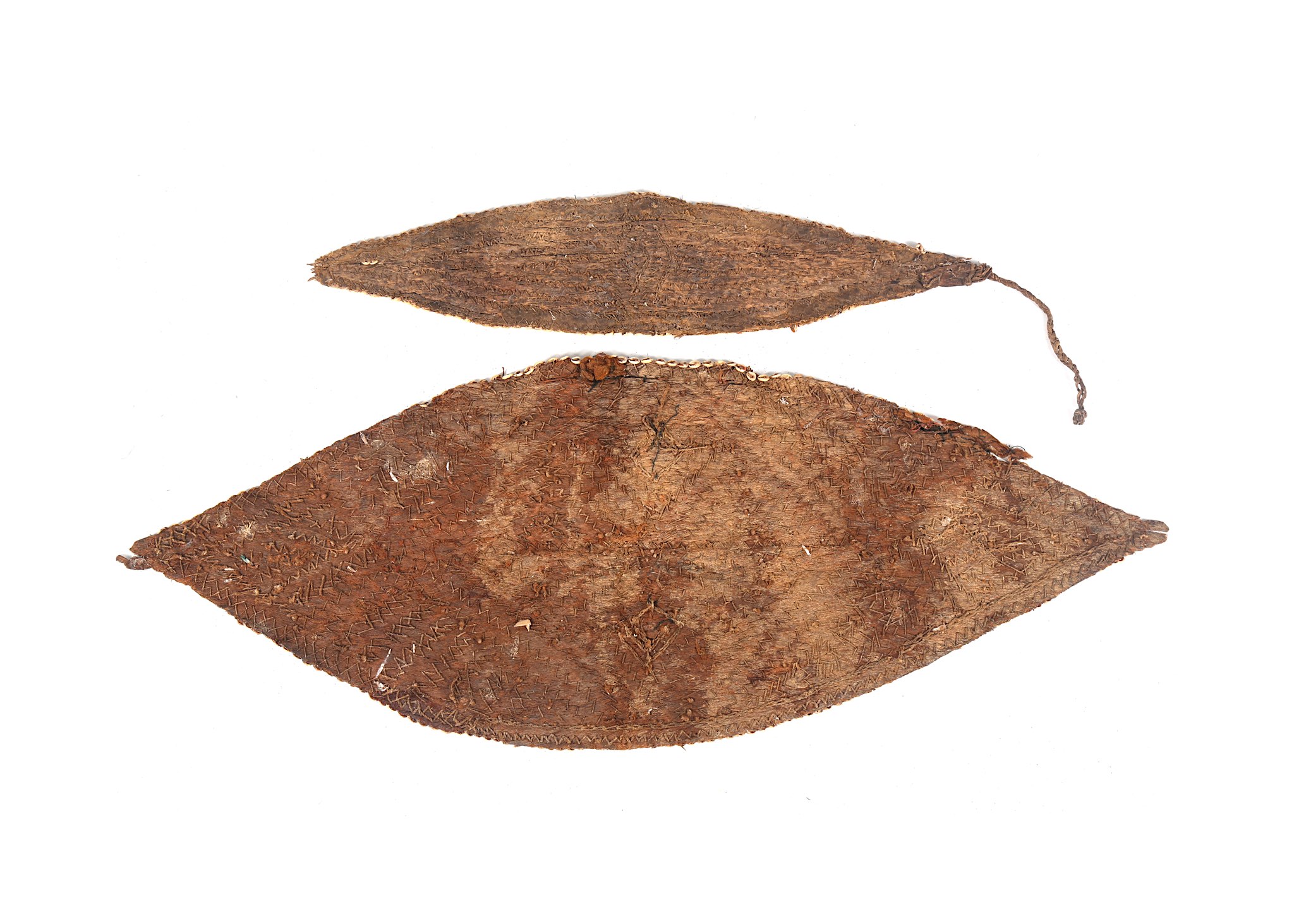 A group of ethnographic objects, including two leaf shaped head and body fibre ornaments for - Image 7 of 12