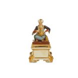 A BLOOR DERBY PORCELAIN FIGURE OF A TURK, circa 1840, the male figure wearing traditional