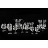 AN EXTENSIVE SUITE OF EDINBURGH CRYSTAL 'THISTLE' PATTERN GLASSWARE, 20th Century, of thistle