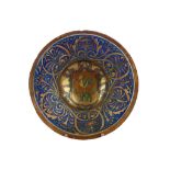 A GUBBIO MAIOLICA COPPER AND RUBY LUSTRE ARMORIAL DISH (TONDINO), circa 1530-40, probably the