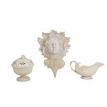 AN INTERESTING COLLECTION OF CREAMWARE, late 18th century and later, comprising a Staffordshire wall