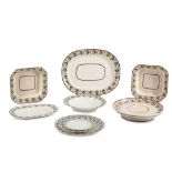 AN ASSEMBLED CREAMWARE PART DINNER SERVICE, circa 1815, mostly Spode, the rims painted with bands of