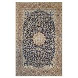 AN EXTREMELY FINE PART SILK NAIN RUG, CENTRAL PERSIA approx: 5ft.8in. x 3ft.6in.(173cm. x 102cm.)