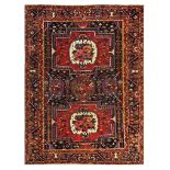 A FINE BAKHTIARI RUG, WEST PERSIA approx: 6ft.9in. x 5ft.(206cm. x 152cm.) Very good design and well