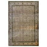 A VERY FINE LARGE SILK INDIAN CARPET approx: 20ft.2in. x 13ft.9in.(614cm. x 419cm.) Very good