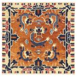 AN ANTIQUE NINGXIA RUG, NORTH CHINA approx: 2ft.7in. x 2ft.8in.(79cm. x 81cm.) excellent example for