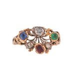 A gem-set giardinetto ring
