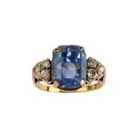 A sapphire and diamond ring