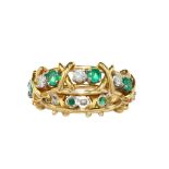 An emerald and diamond 'Sixteen Stones' ring,  by Schlumberger for Tiffany & Co.