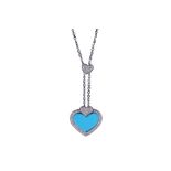 A turquoise and diamond pendant necklace