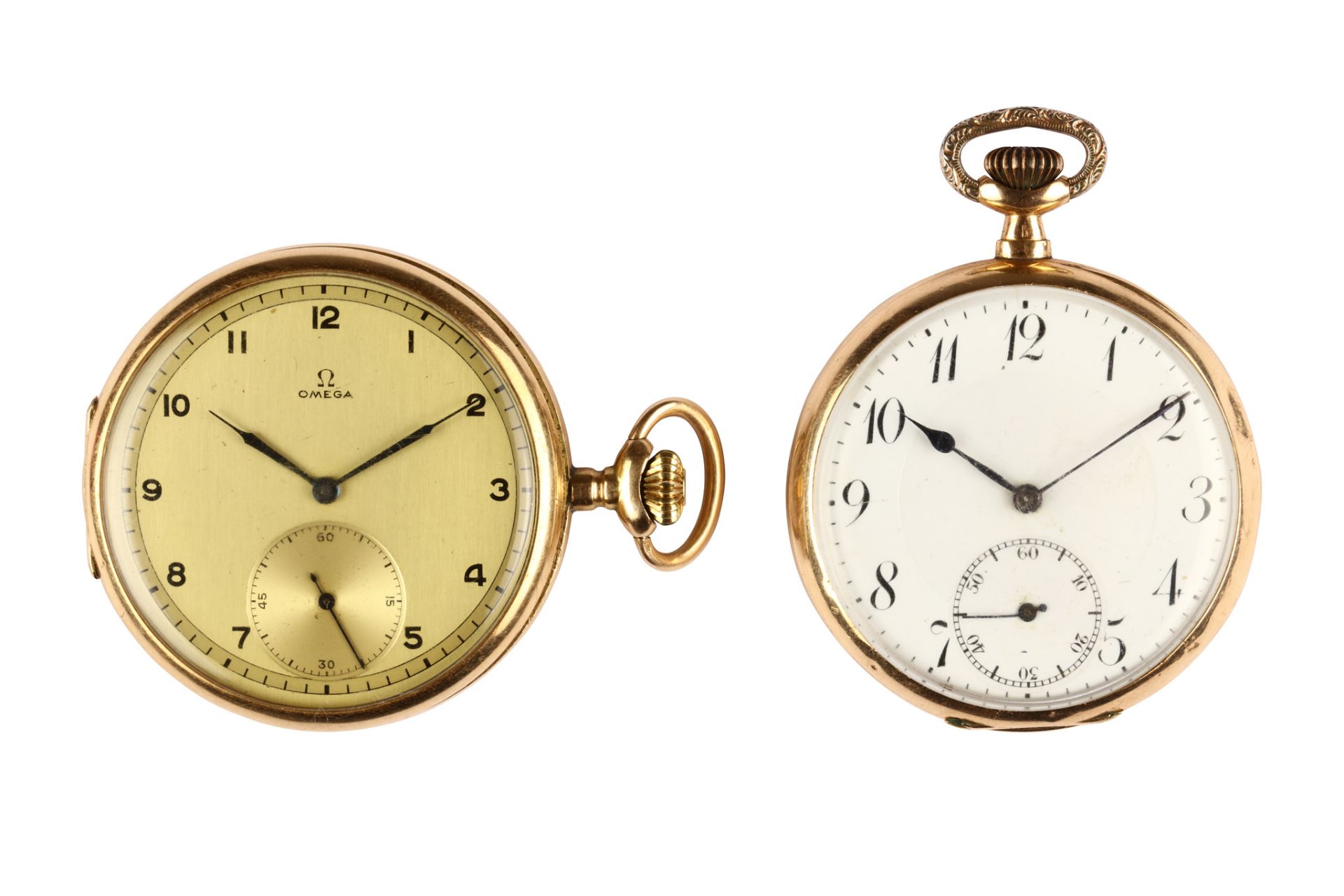 Omega. A 14K gold open face pocket watch. Date: 1930's. Movement: Signed, cal.37.6S 17P, numbered '