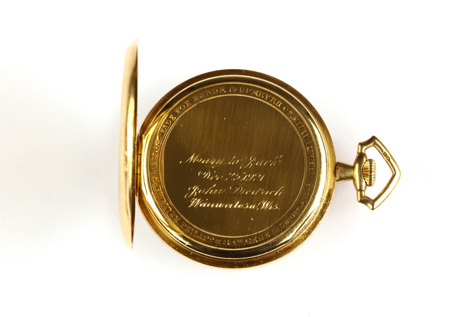 Patek Philippe for Bunde & Upmeyer Co. An 18k gold open face pocket watch. Case references: '407060' - Image 2 of 5