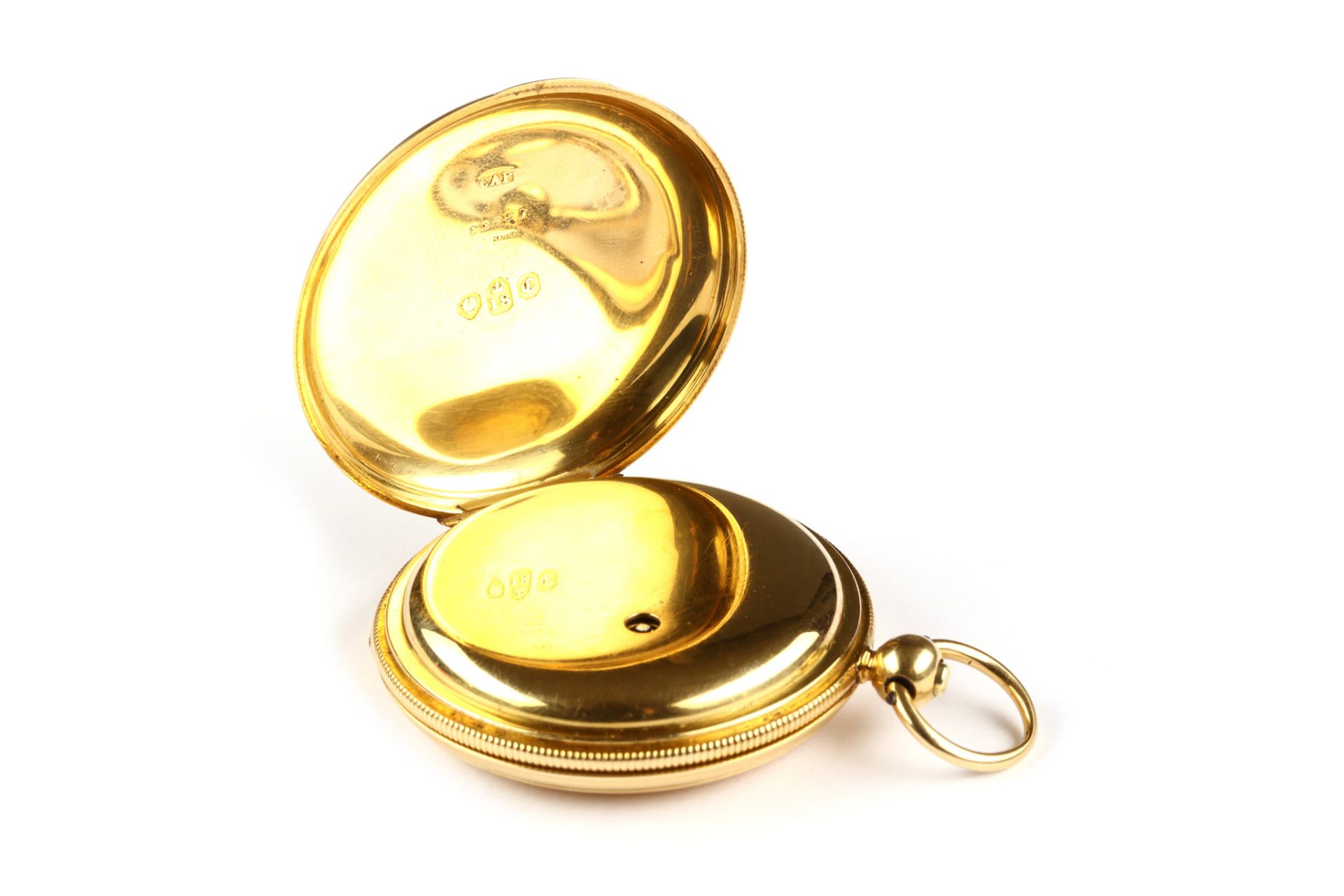 James McCabe. An 18K gold full hunter pocket watch. Case reference: '15263' and stamped 'IMC' (for - Image 3 of 3