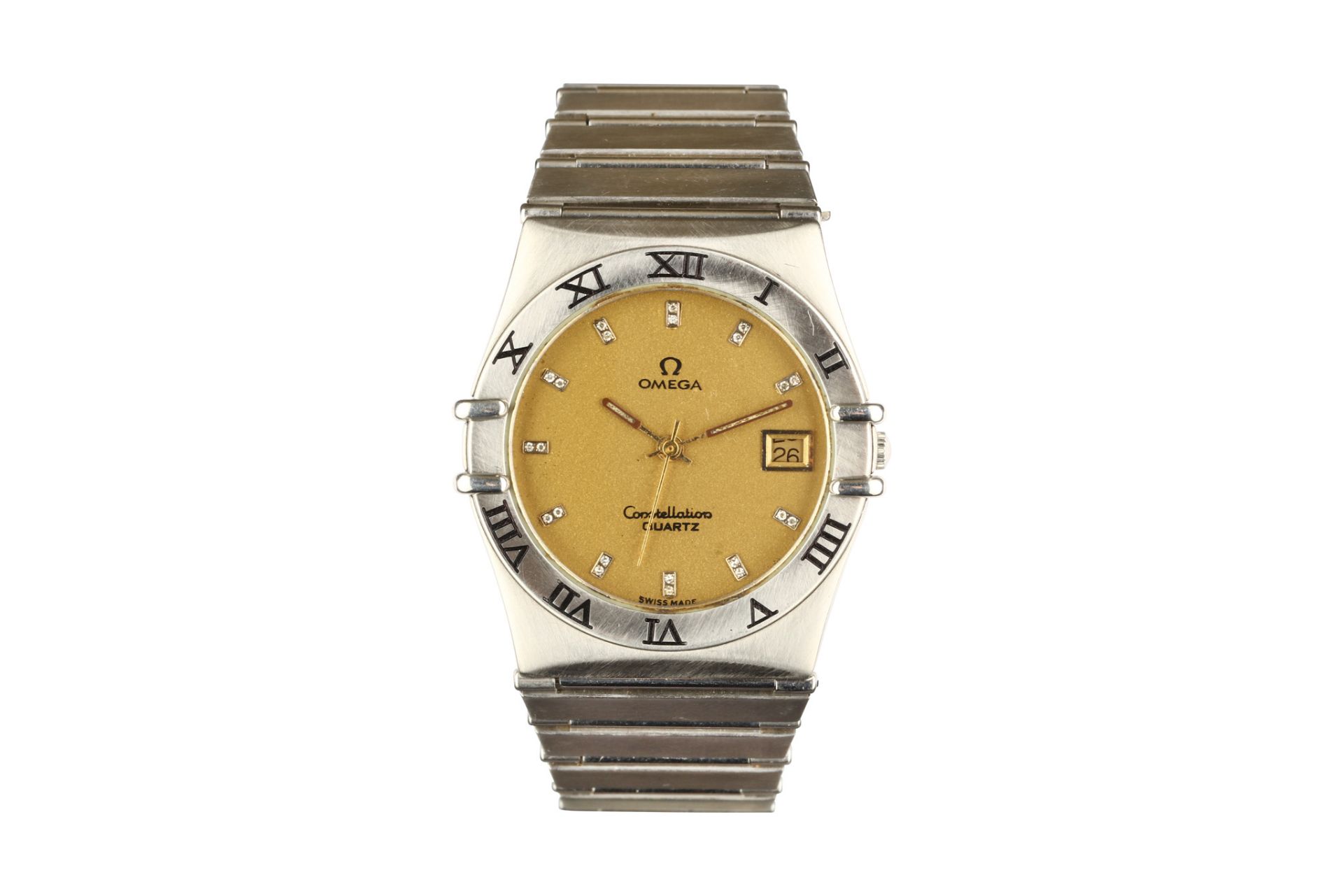 Omega. A stainless steel quartz calendar bracelet watch. Model: Constellation. Reference: 3961070.