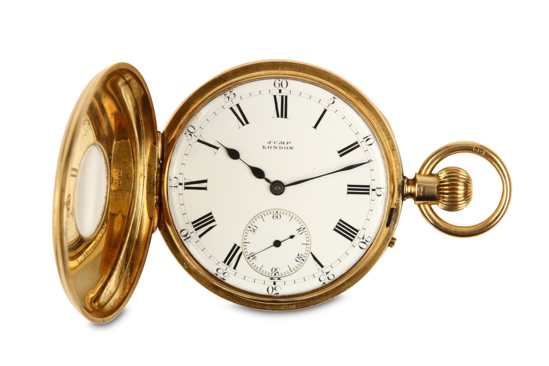 J & H.Jump. An 18K gold half hunter pocket watch. Date: Early 20th Century. Movement: Signed, - Image 2 of 4