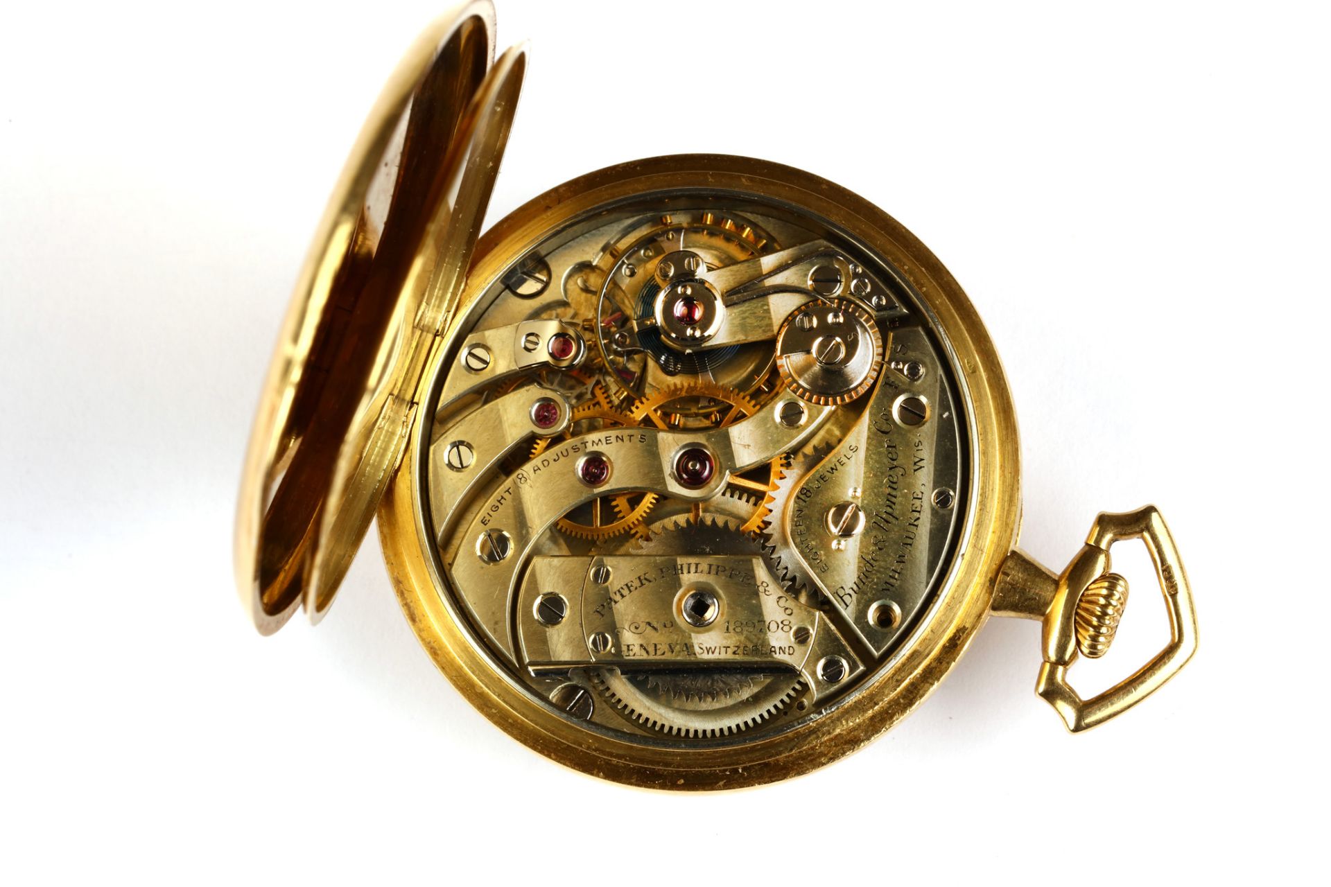 Patek Philippe for Bunde & Upmeyer Co. An 18k gold open face pocket watch. Case references: '407060' - Image 3 of 5