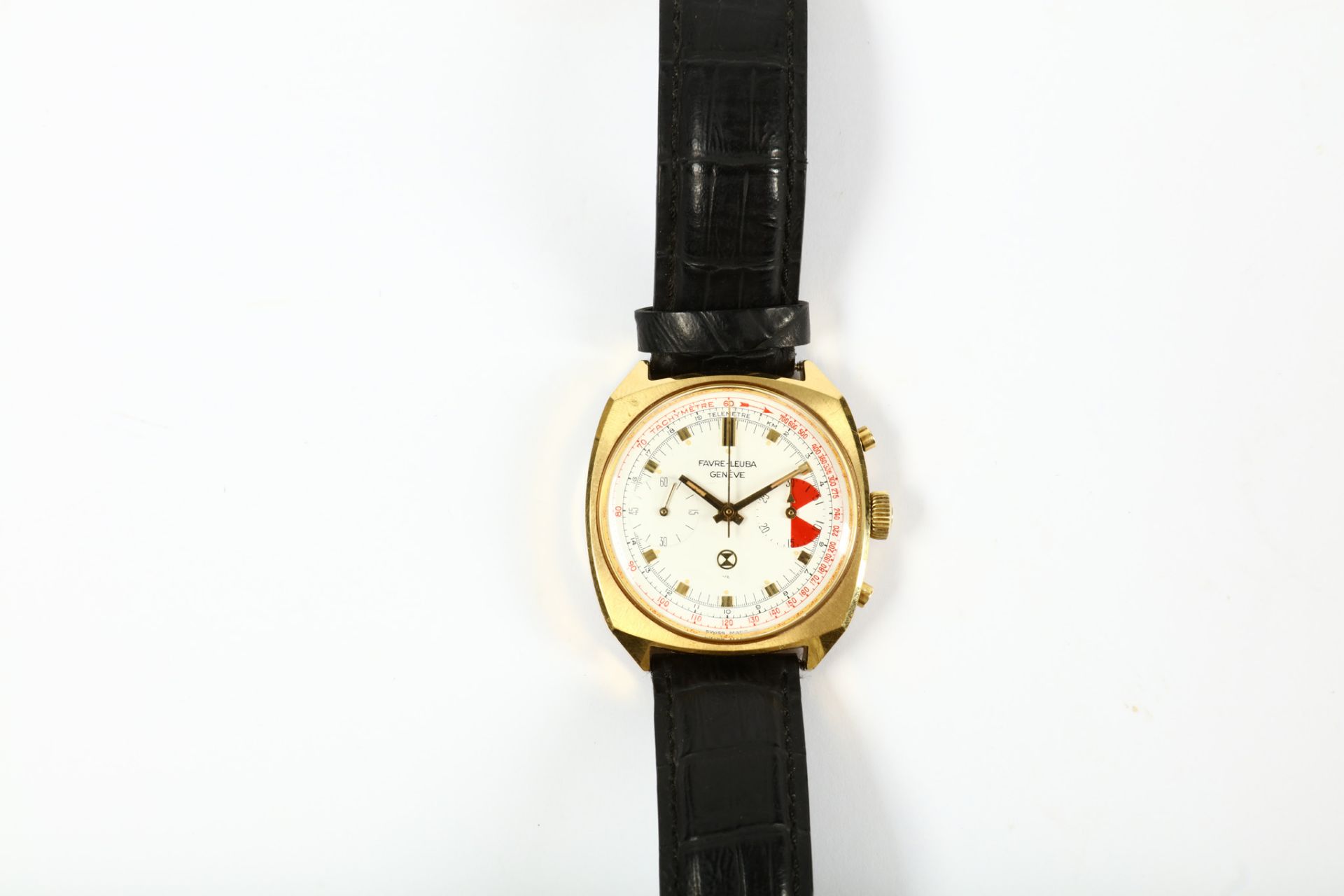 Favre-Leube. A gold plated manual wind chronograph wristwatch. Date: 1970's. Case reference: - Image 3 of 5