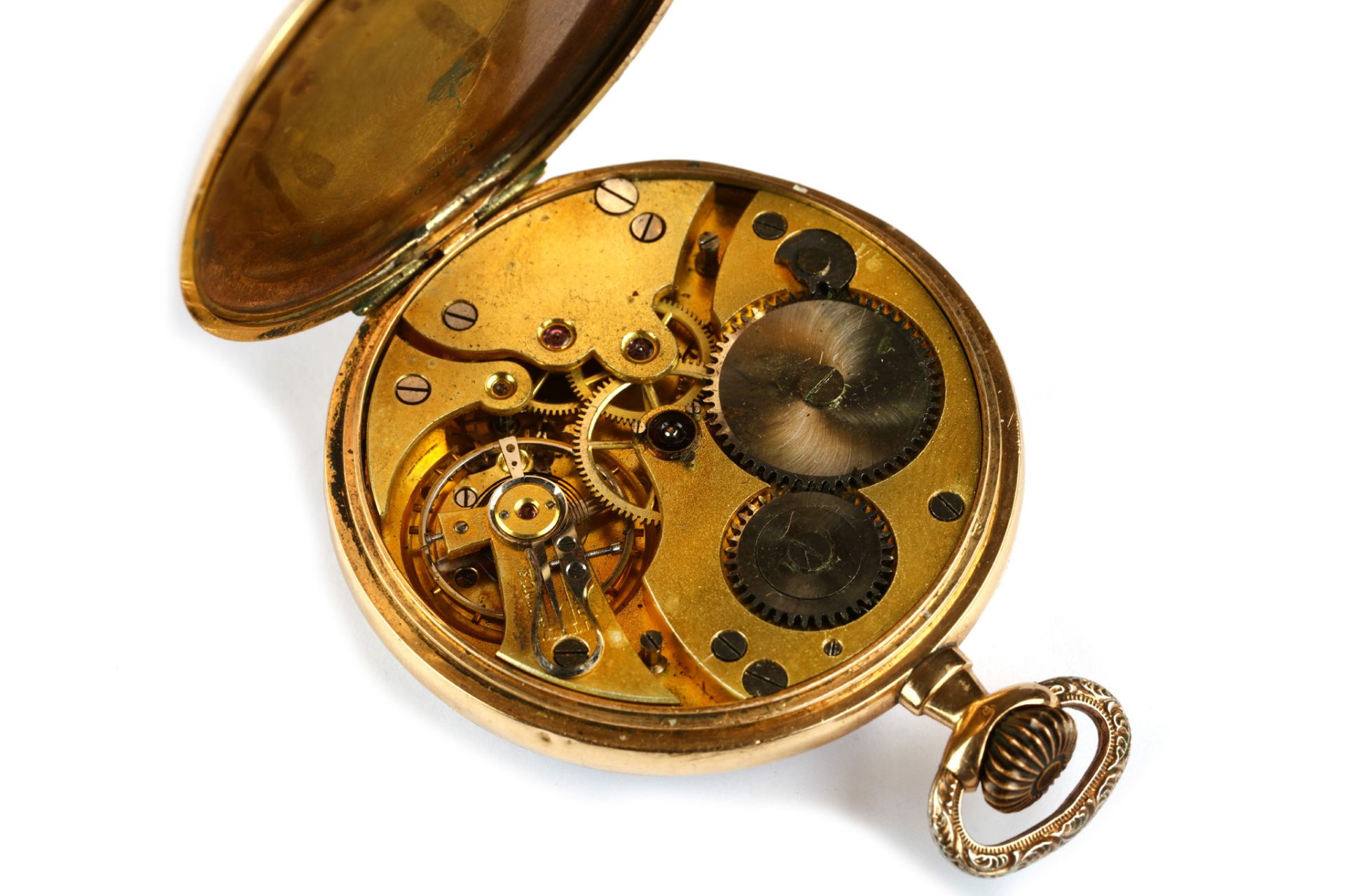 Omega. A 14K gold open face pocket watch. Date: 1930's. Movement: Signed, cal.37.6S 17P, numbered ' - Image 4 of 4