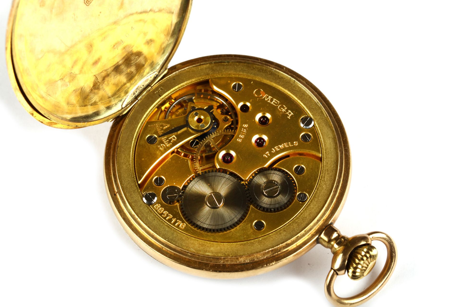 Omega. A 14K gold open face pocket watch. Date: 1930's. Movement: Signed, cal.37.6S 17P, numbered ' - Image 3 of 4