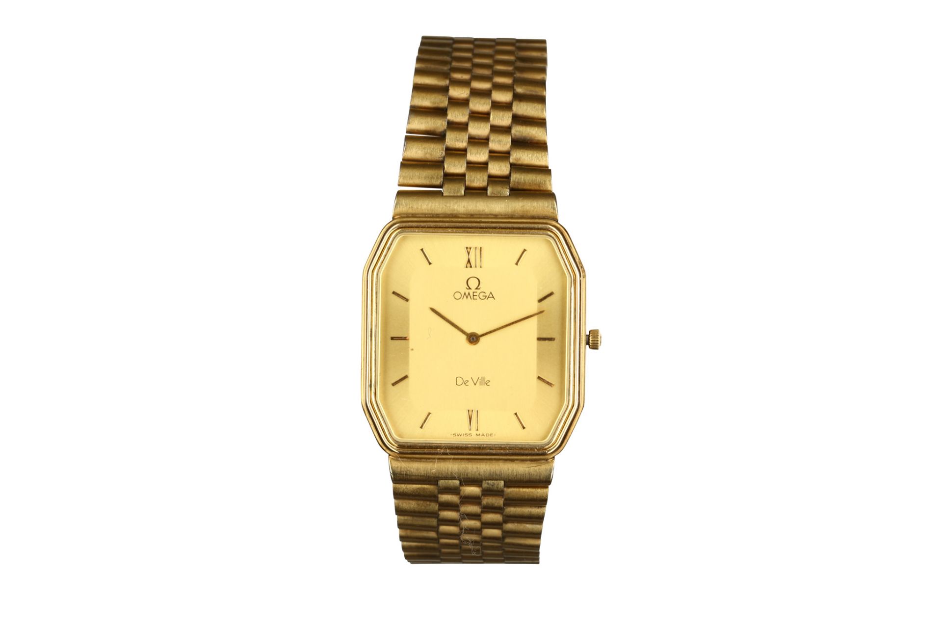 Omega. A 10K gold plated quartz bracelet watch. Model: De Ville. Reference: 191.0190. Movement: