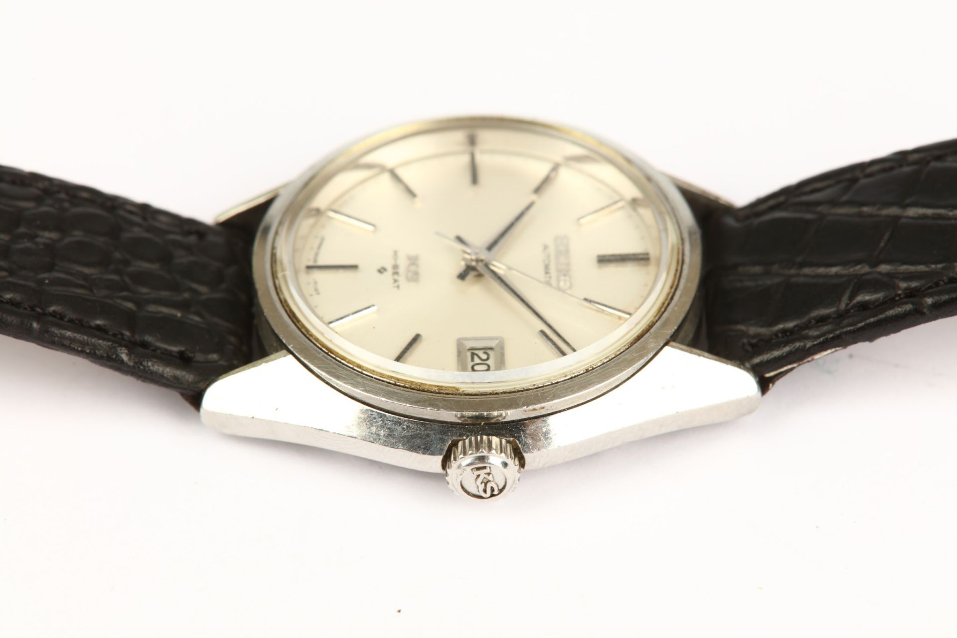 Seiko. A stainless steel automatic calendar wristwatch. Model: King Seiko. Case reference: 5625- - Bild 5 aus 5