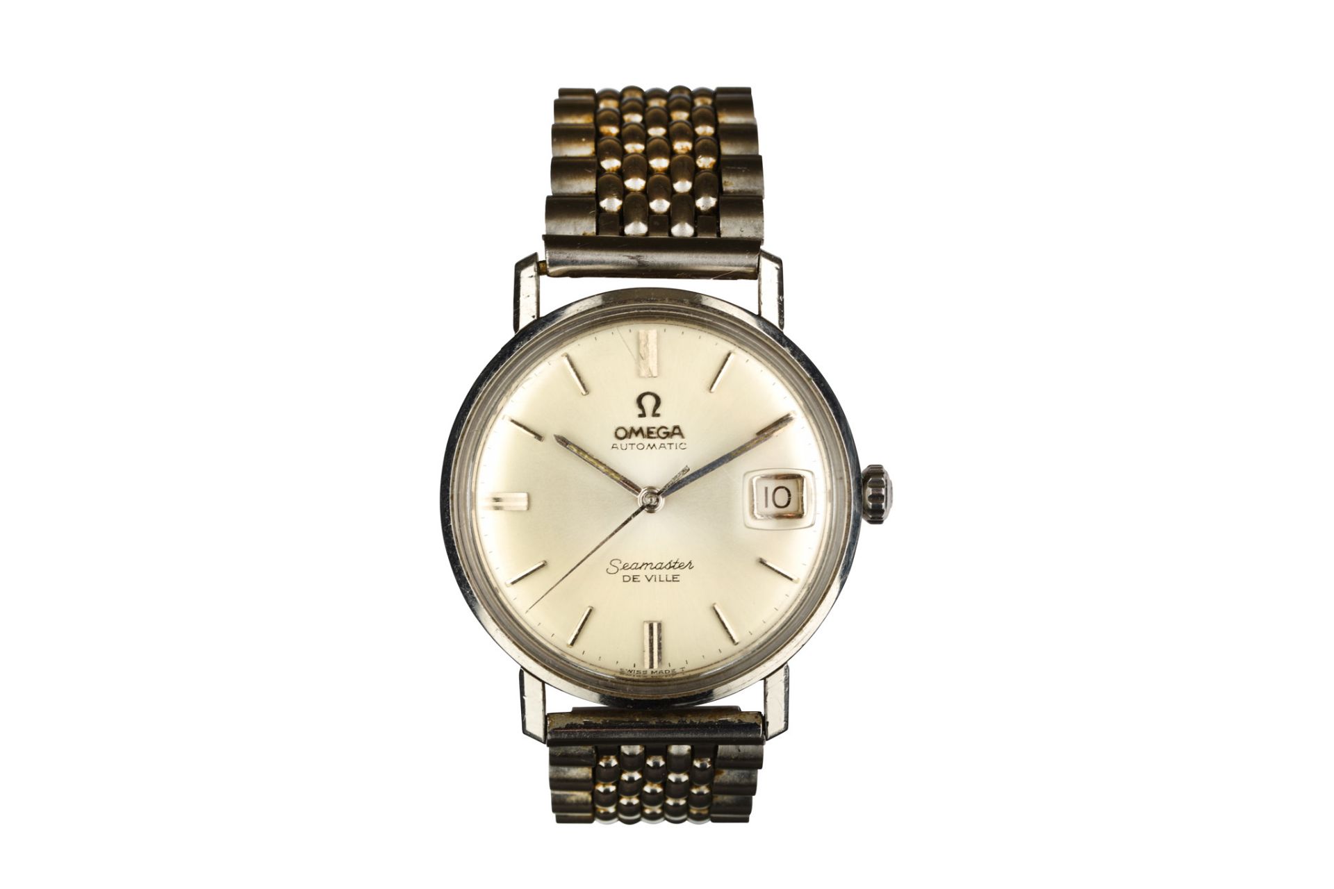 Omega. A stainless steel automatic calendar bracelet watch. Model: Seamaster - De Ville. Case