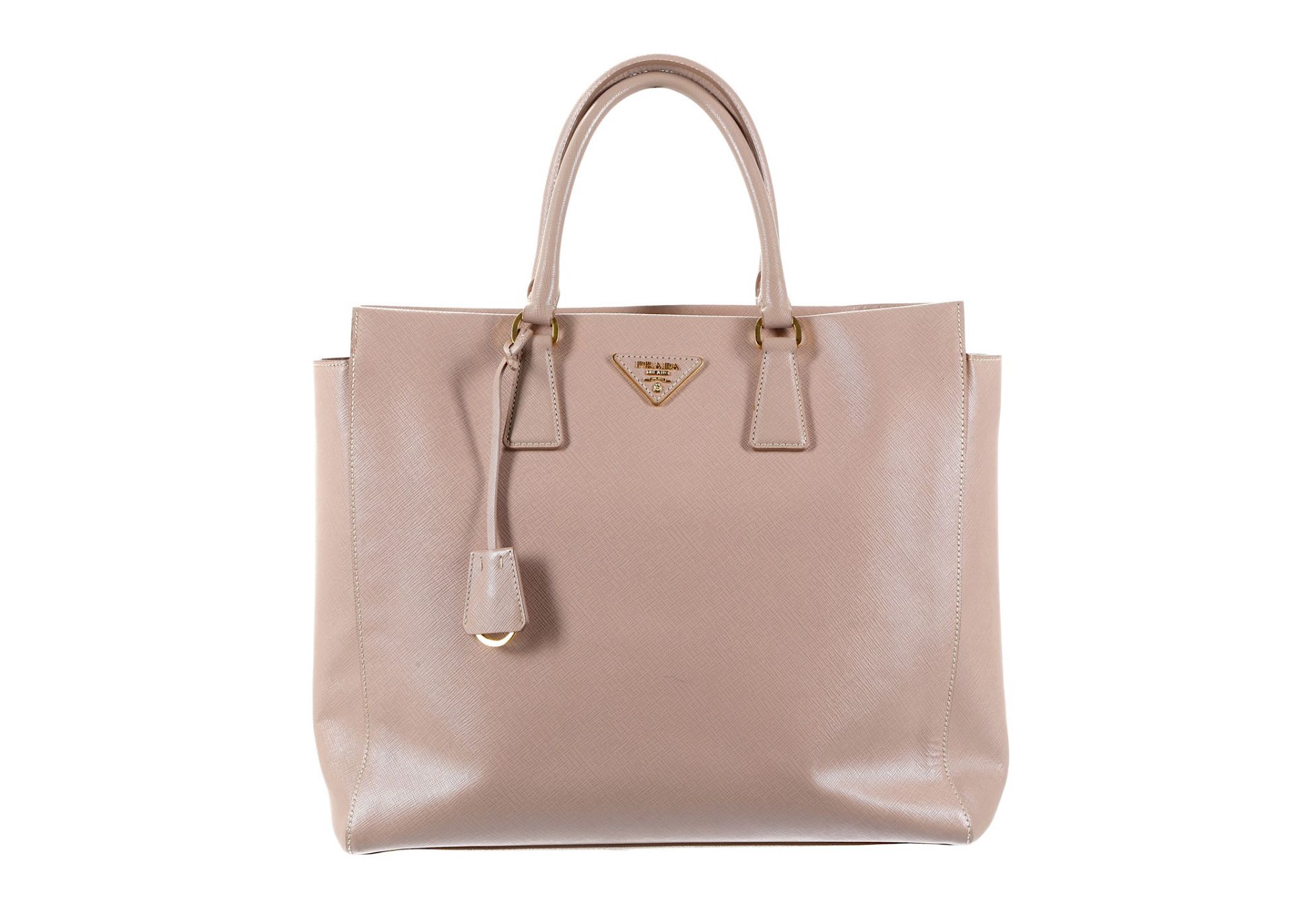 Prada Cammeo Saffiano Lux Shopping Tote, dusky pin