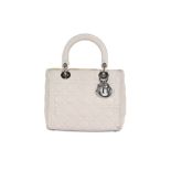 Christian Dior White Medium Lambskin Lady Dior, c.