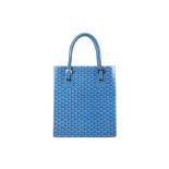 Goyard Blue Comores Tote Bag, hand painted coated