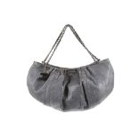 Chanel Grey Python Skin Frame Handbag, c. 2005-06, silver tone hardware with CC charm, 34cm wide,