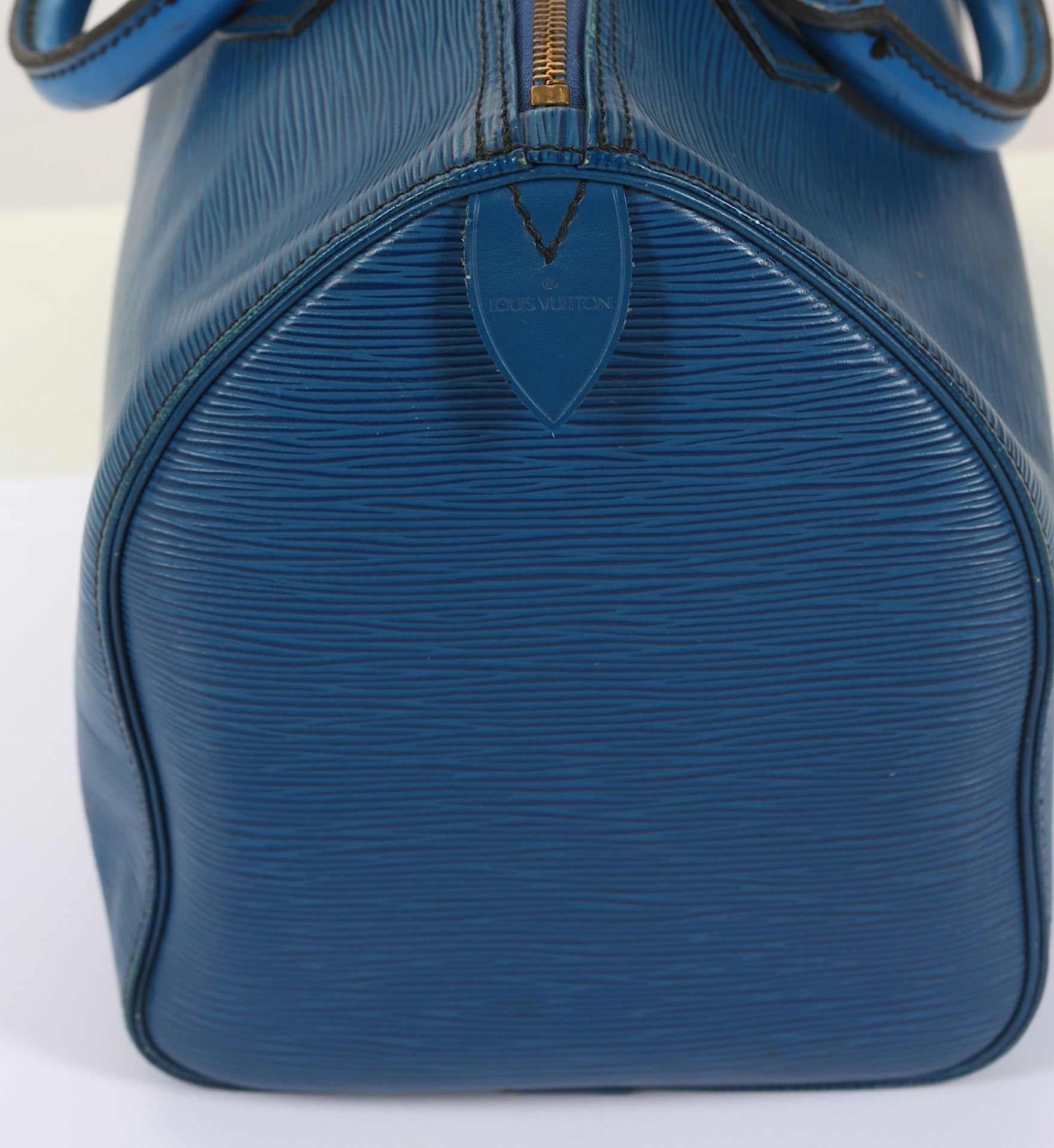 Louis Vuitton Blue Epi Speedy 32, c. 1990, black c - Image 4 of 5
