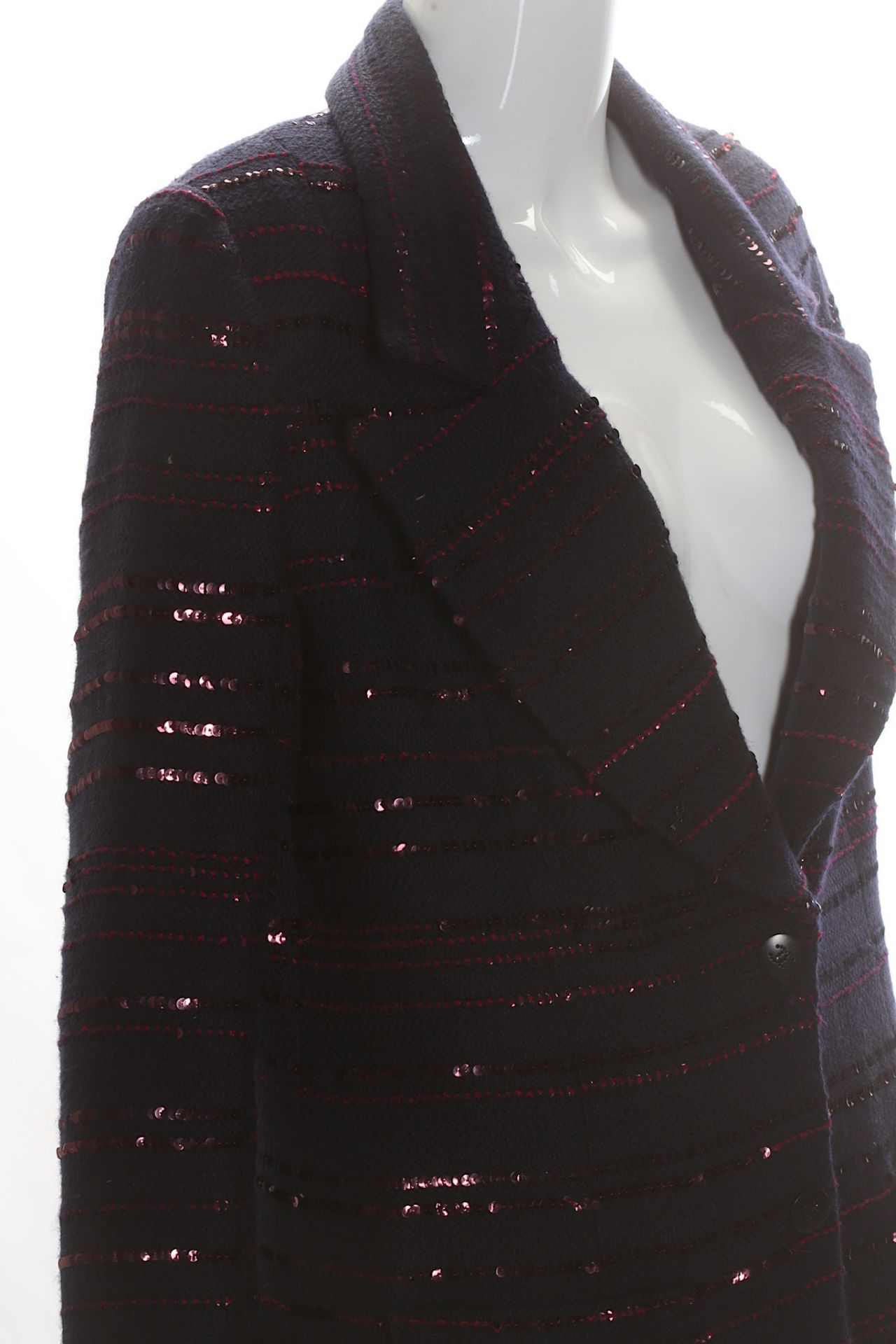 Chanel Navy Wool and Sequin Skirt Suit, c. 2000, n - Image 2 of 7